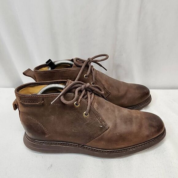 Sebago Smyth Dark Brown Leather Lace Up Reese Chukka Boots Mens Size 7M - Picture 2 of 8